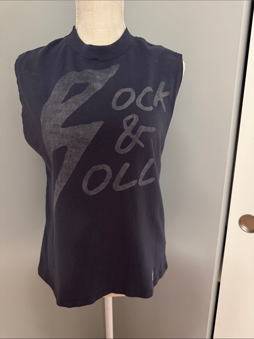 Junk Food Clothing Black Rock & Roll Lightning Graphic Tank